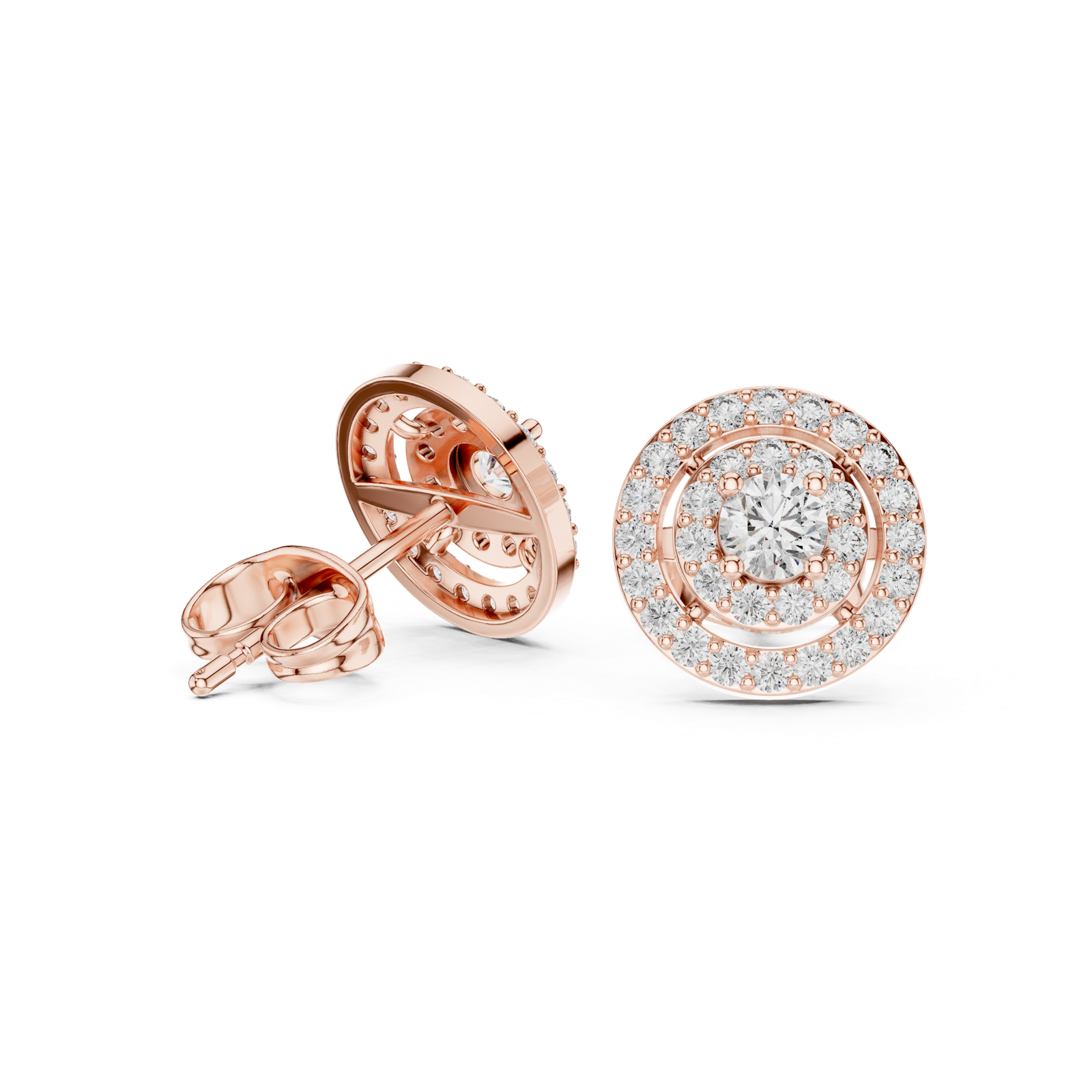 Gold Earrings 3-10008E_120_A_S, Rose Gold, view 1