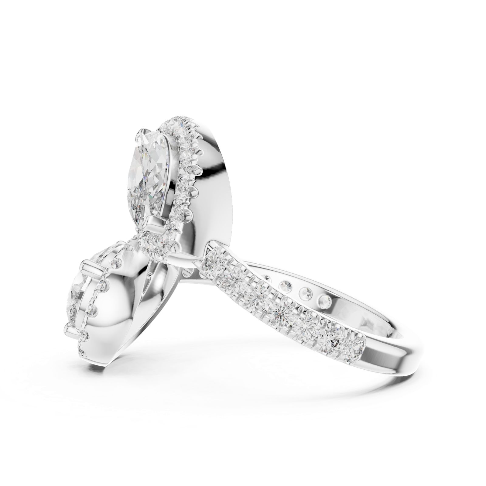 Gold Pendant 9-10007L_14, White Gold, view 3