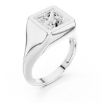 Gold Jewelry L36-4, Princess center stone, White Gold, view 2