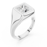 Gold Jewelry L36-4, Princess center stone, White Gold, view 2