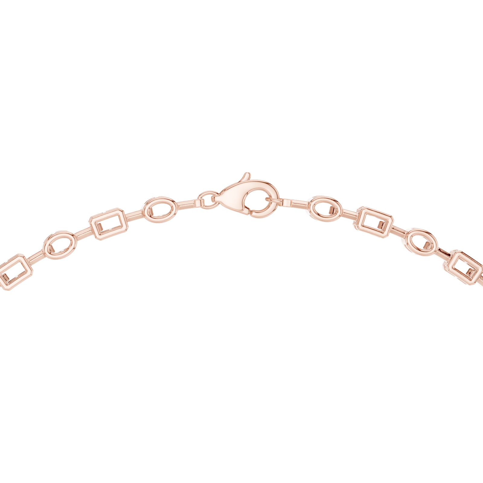 14K Solid Gold Lab Diamond Tennis Necklace, Rose Gold, view 4