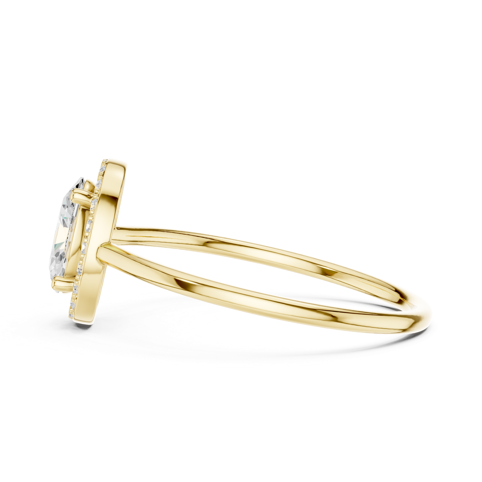 Gold Ring HLR-203, Yellow Gold, view 3