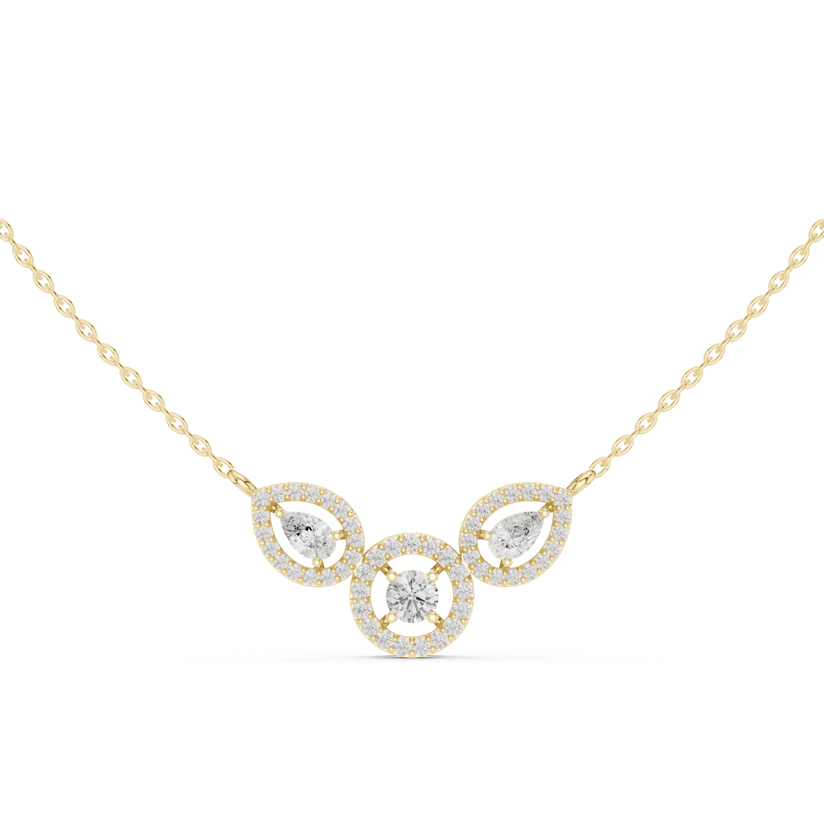 14K Solid Gold Lab Diamond Tennis Necklace, Yellow Gold, view 4