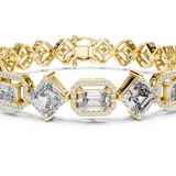14K Solid Gold Lab Diamond Bracelet, Yellow Gold