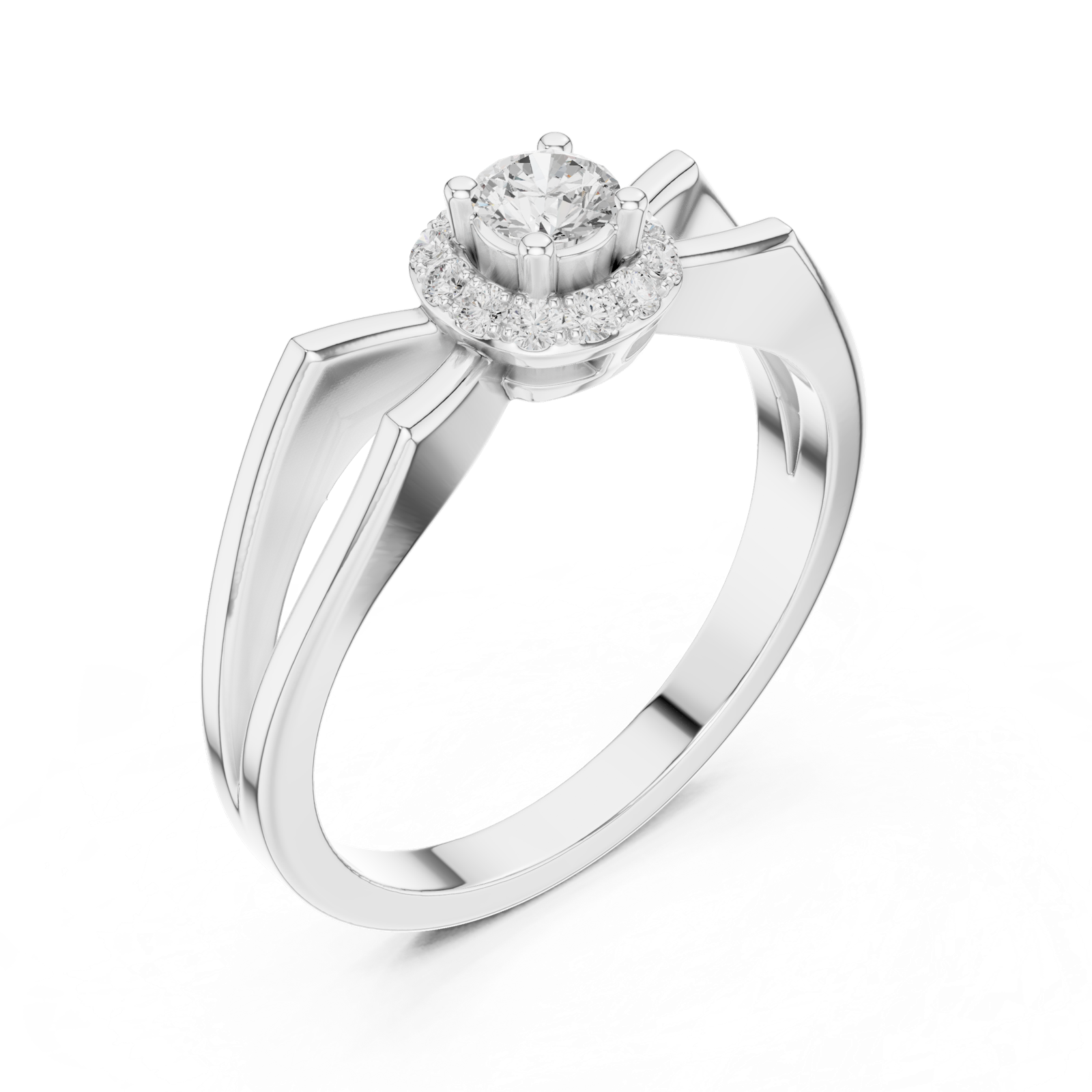 Gold Ring DDLR-837, White Gold, view 2