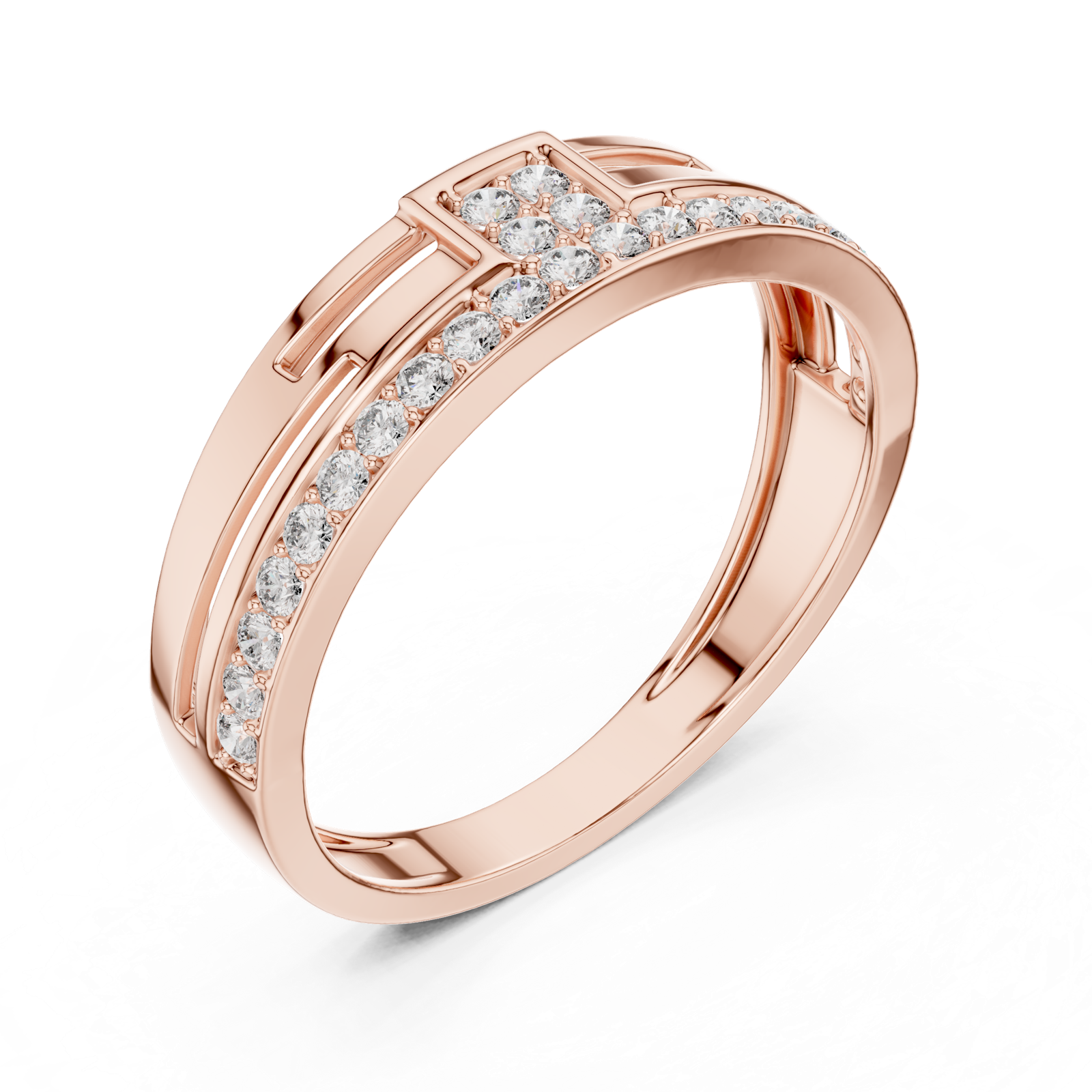 Gold Ring LR-01 (9), Rose Gold, view 2