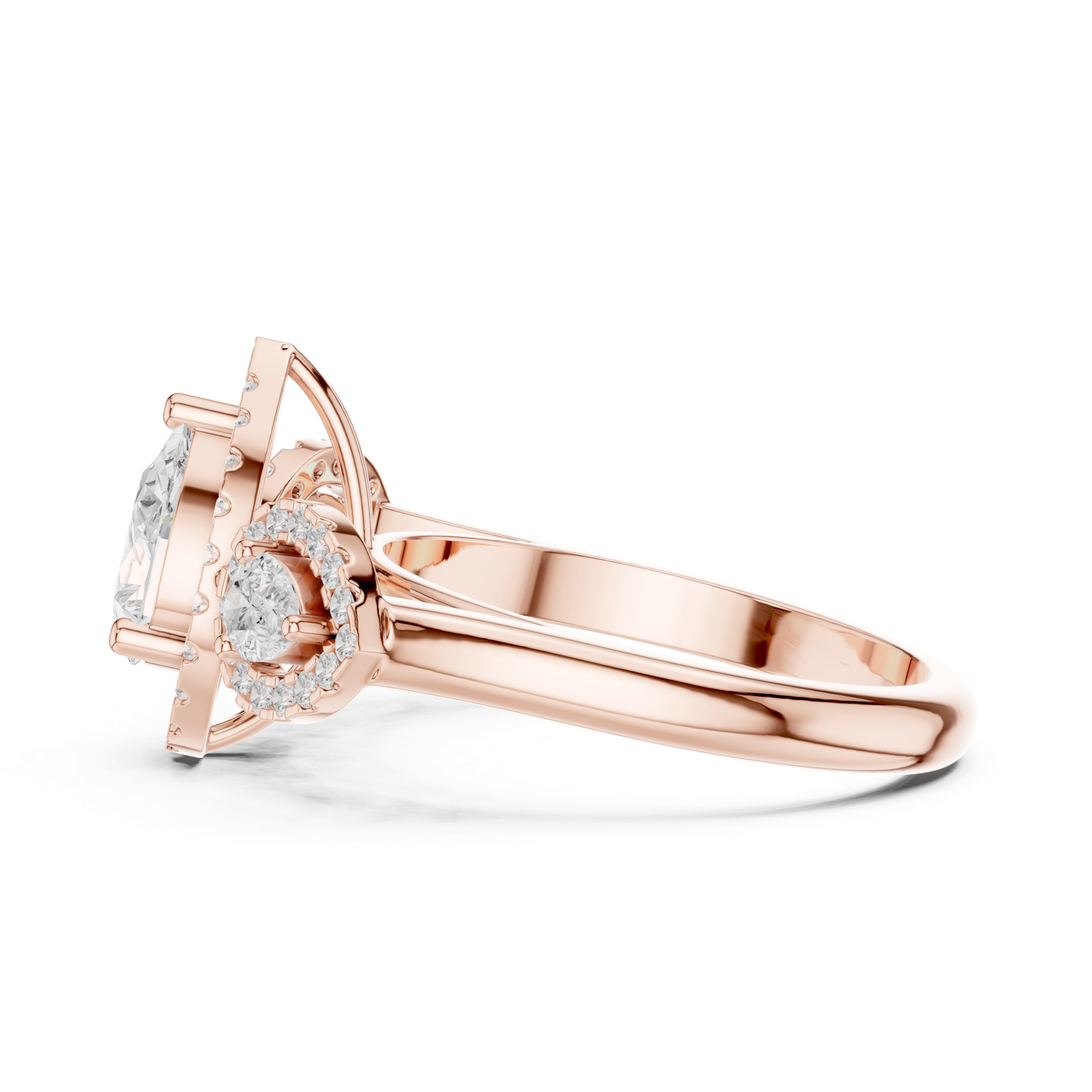 Gold Ring DDLR-317, Rose Gold, view 3