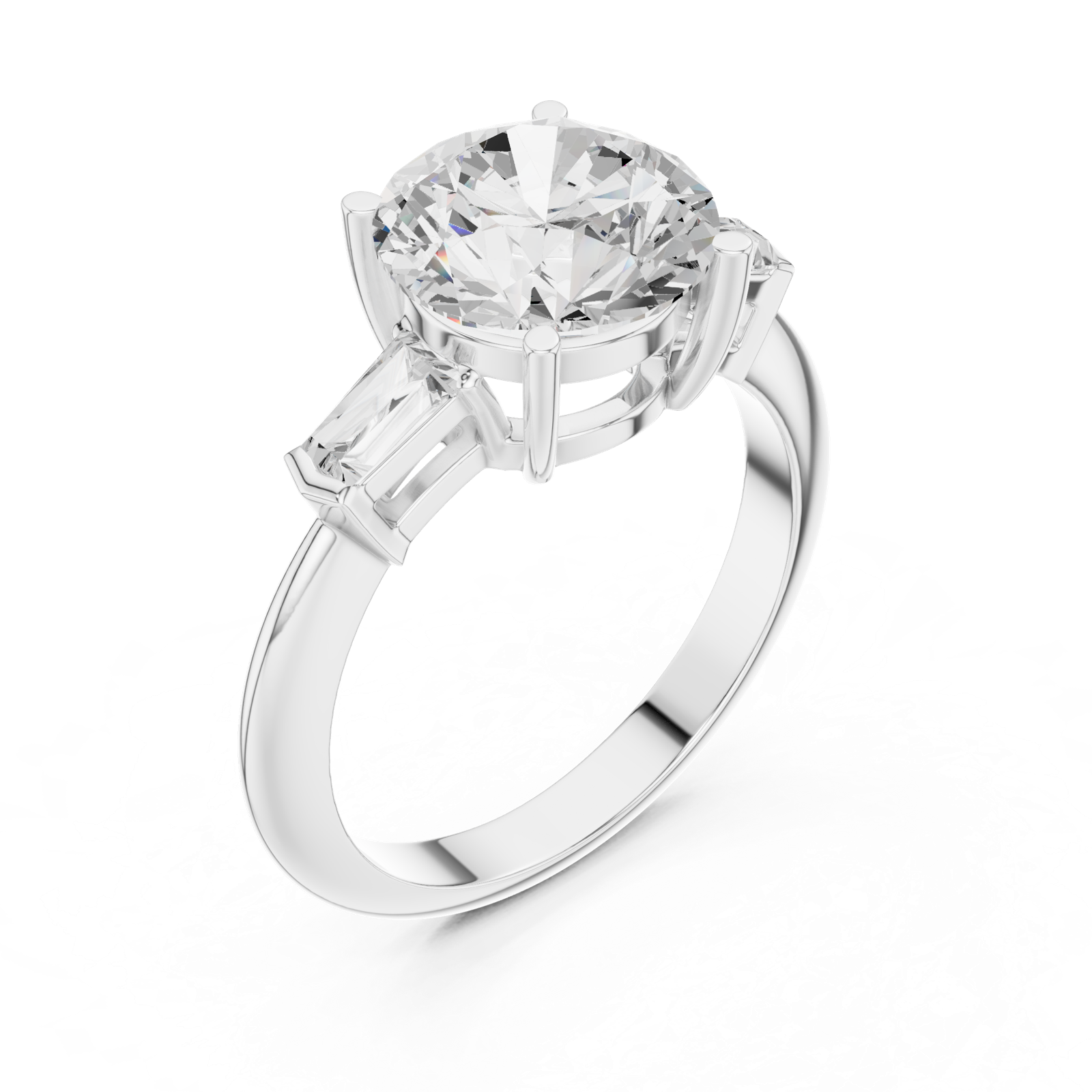 Gold Jewelry L35-67, Round center stone, White Gold, view 2