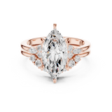 Gold Ring DDLR-440, Marquise center stone, Rose Gold, view 4