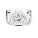 Gold Men's Ring GGR-0003, White Gold, view 4