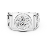 Gold Men's Ring GGR-0003, White Gold, view 4
