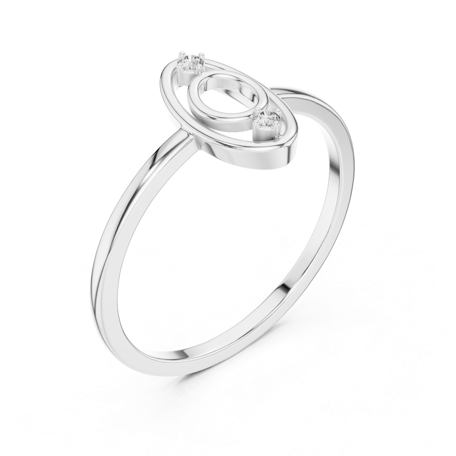 Gold Ring DR-6176, White Gold, view 2
