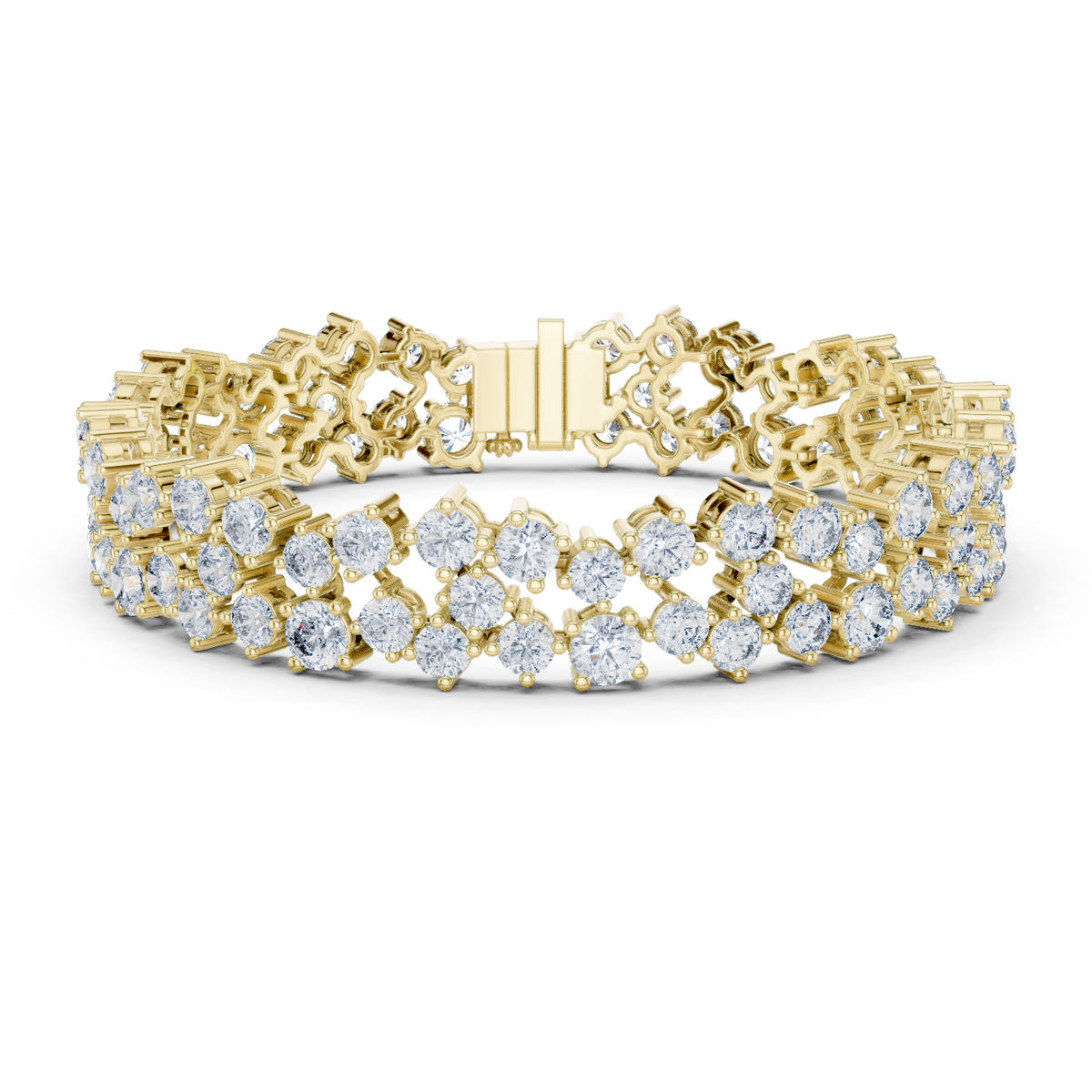 14K Solid Gold Lab Diamond Bracelet, Yellow Gold