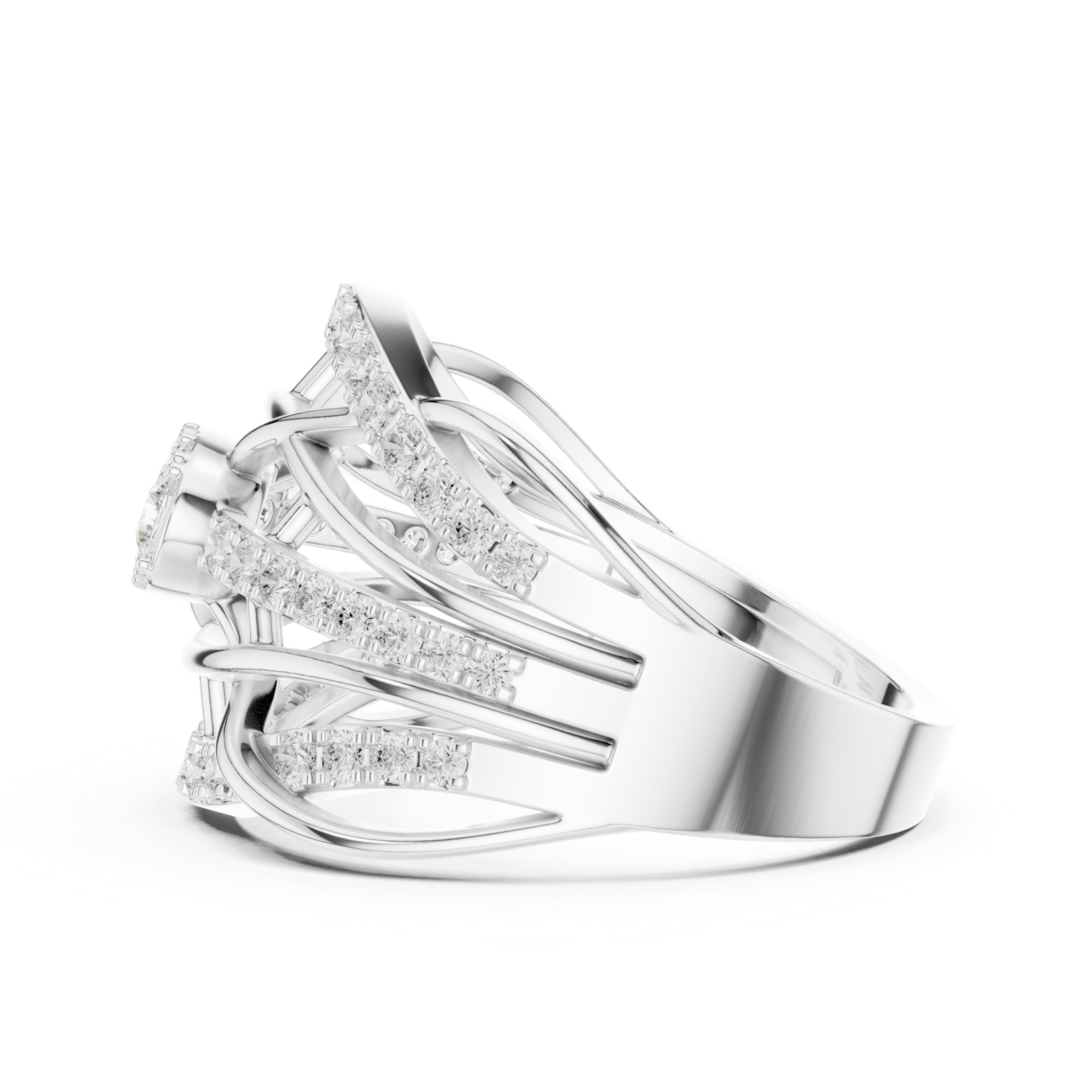 Gold Ring DDLR-769, White Gold, view 3