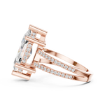 Gold Jewelry L36-13, Marquise center stone, Rose Gold, view 3