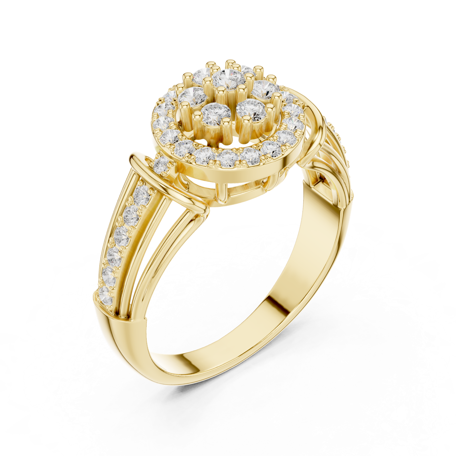 Gold Ring DDLR-762, Yellow Gold, view 2