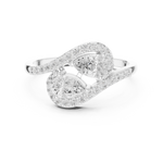 Gold Ring HLR-175, White Gold, view 4