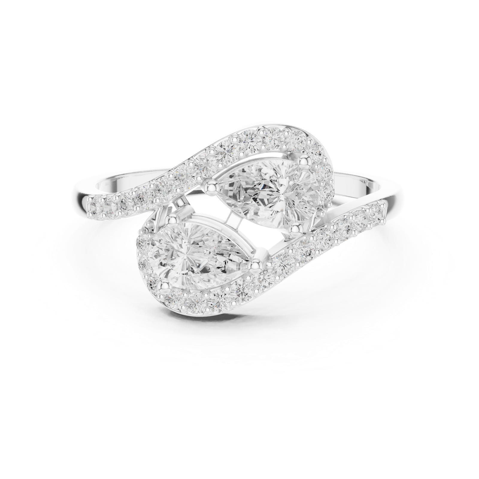 Gold Ring HLR-175, White Gold, view 4