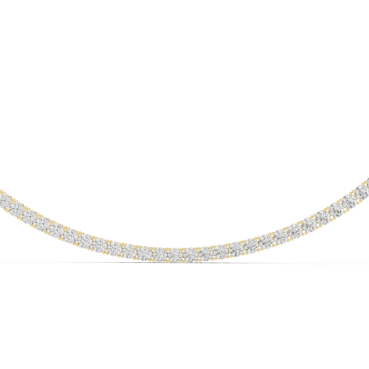 14K Solid Gold Lab Diamond Tennis Necklace, Yellow Gold, view 4