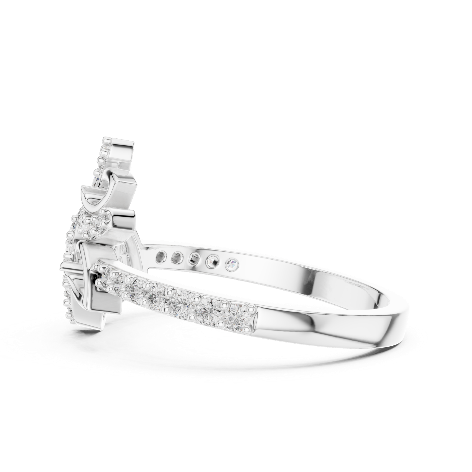 Gold Ring LR-01 (71), White Gold, view 3