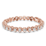 14K Solid Gold Lab Diamond Bracelet, Rose Gold, view 1