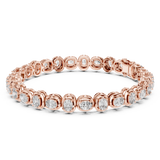 14K Solid Gold Lab Diamond Bracelet, Rose Gold, view 1