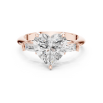Gold Jewelry L35-67, Heart center stone, Rose Gold, view 4