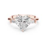 Gold Jewelry L35-67, Heart center stone, Rose Gold, view 4