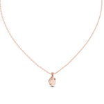 14K Solid Gold Lab Diamond Solitaire Pendant Necklace, Rose Gold, view 4