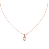 14K Solid Gold Lab Diamond Solitaire Pendant Necklace, Rose Gold, view 4