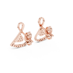 Gold Earrings 12-10028@E, Rose Gold, view 3