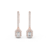 Gold Jewelry DDER-034, Emerald center stone, Rose Gold