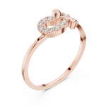Gold Ring DR-6157, Rose Gold, view 2