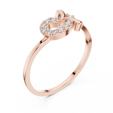 Gold Ring DR-6157, Rose Gold, view 2