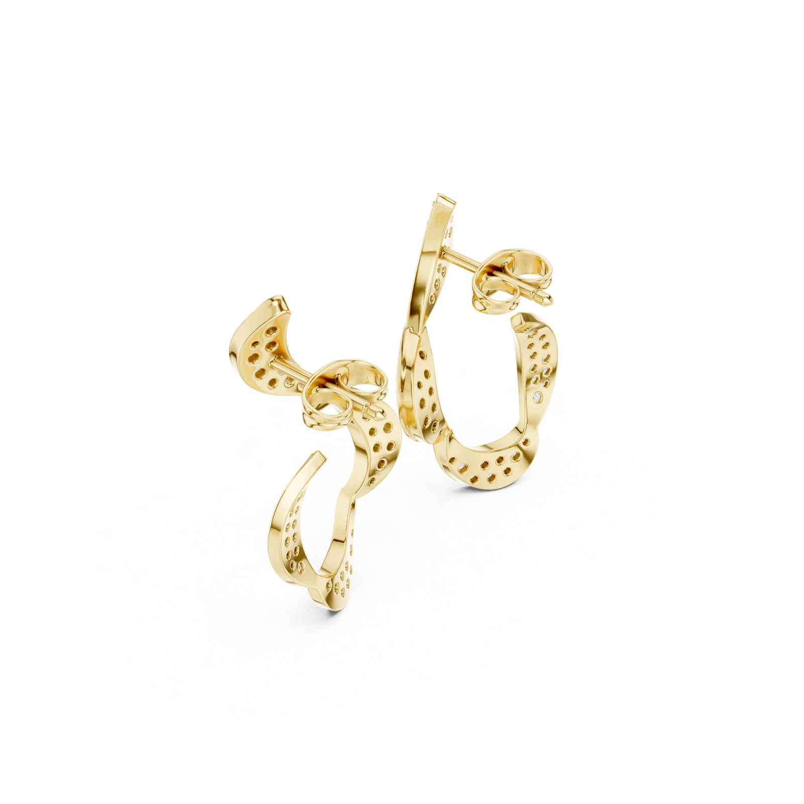 Gold Earrings SBER(37), Yellow Gold, view 2