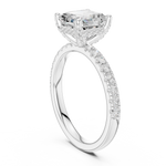 Gold Ring, Asscher center stone, White Gold, view 1