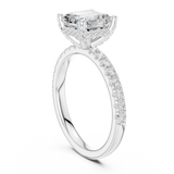 Gold Ring, Asscher center stone, White Gold, view 1