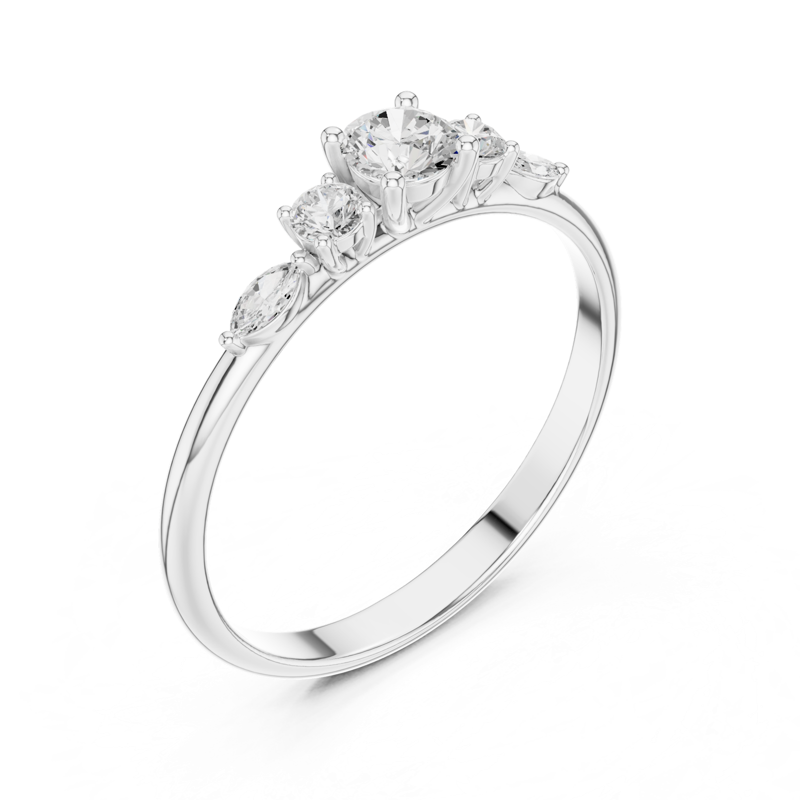 Gold Ring HLR-89, White Gold, view 2