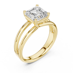 Gold Jewelry L36-9, Asscher center stone, Yellow Gold, view 2
