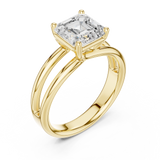 Gold Jewelry L36-9, Asscher center stone, Yellow Gold, view 2