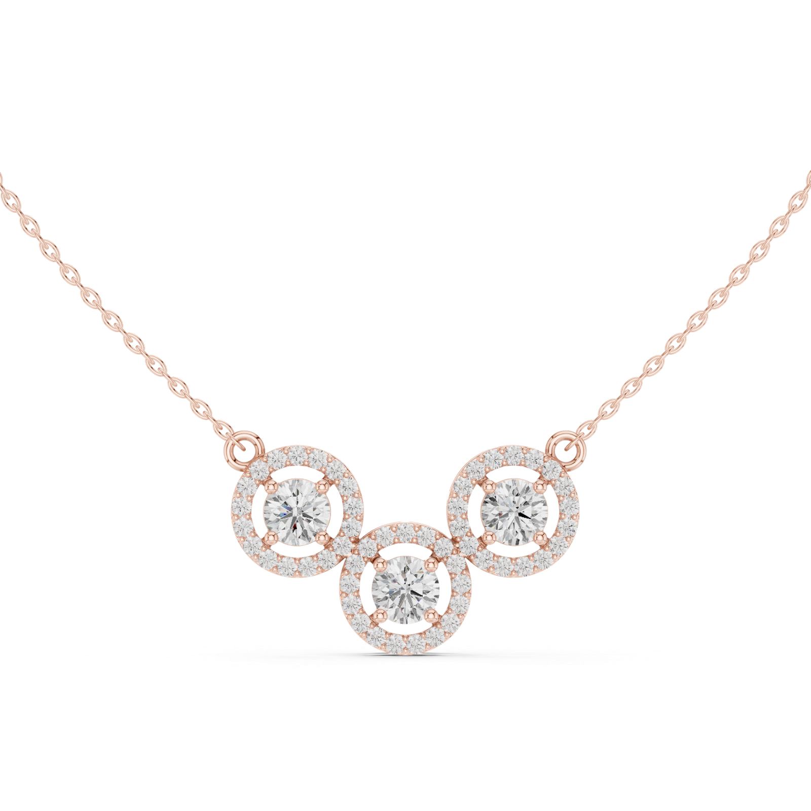 Gold Necklace ALJPD-499, Rose Gold, view 4