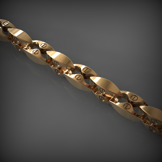 14K Solid Gold Men's Chain Necklace, Yellow Gold