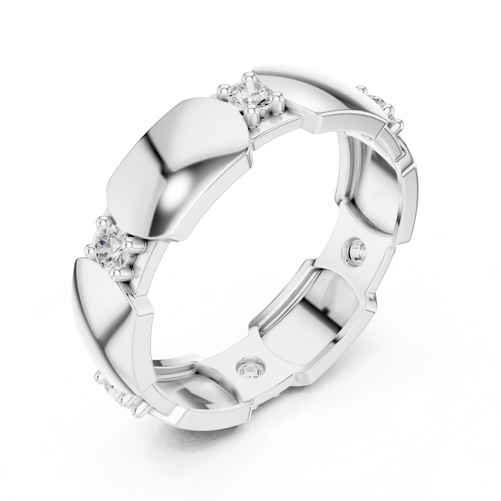 Gold Ring L22-R3, White Gold, view 2