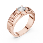 14K Solid Gold Lab Diamond Solitaire Ring, Rose Gold, view 2