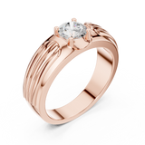 14K Solid Gold Lab Diamond Solitaire Ring, Rose Gold, view 2