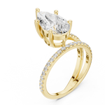 Gold Jewelry L35-39, Pear center stone, Yellow Gold, view 2