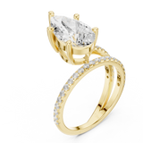 Gold Jewelry L35-39, Pear center stone, Yellow Gold, view 2