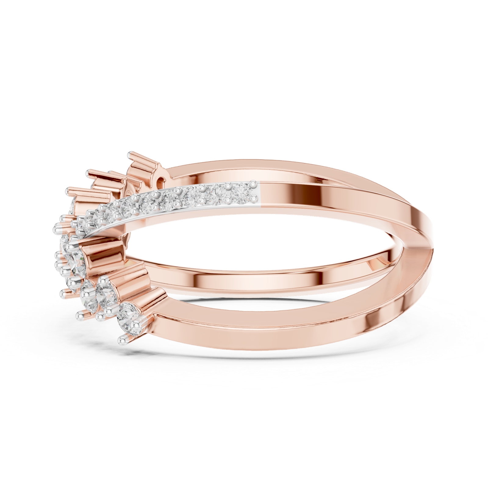 Gold Ring 12-10020@L, Rose Gold, view 3