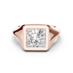 Gold Jewelry L36-4, Princess center stone, Rose Gold