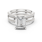 Gold Ring DDLR-302, Emerald center stone, White Gold